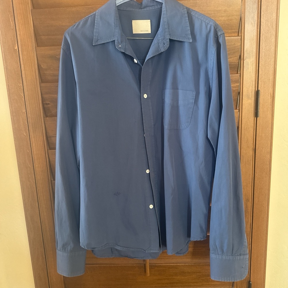 Band Of Outsiders Navy Button-Front Shirt Jacket
